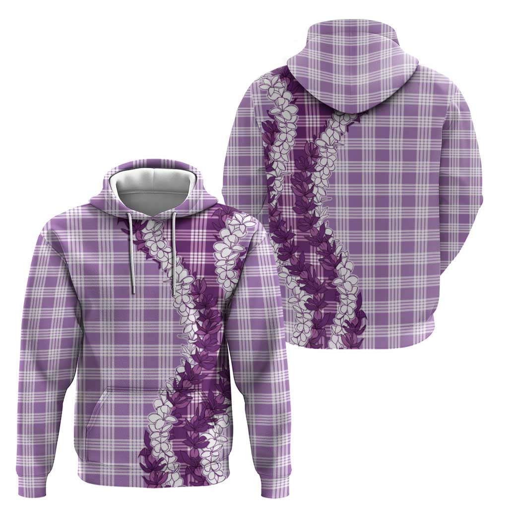 Violet Hawaii Palaka Zip Hoodie Hawaiian Honohono Lei