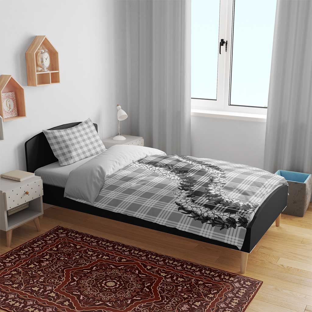 Gray Hawaii Palaka Bedding Set Hawaiian Honohono Lei