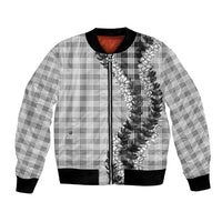 Gray Hawaii Palaka Bomber Jacket Hawaiian Honohono Lei
