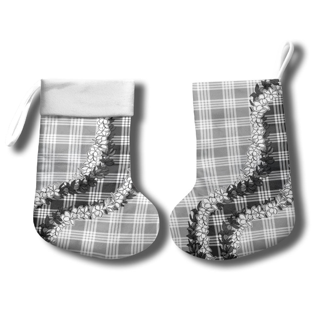 Gray Hawaii Palaka Christmas Stocking Hawaiian Honohono Lei LT05 - Polynesian Pride