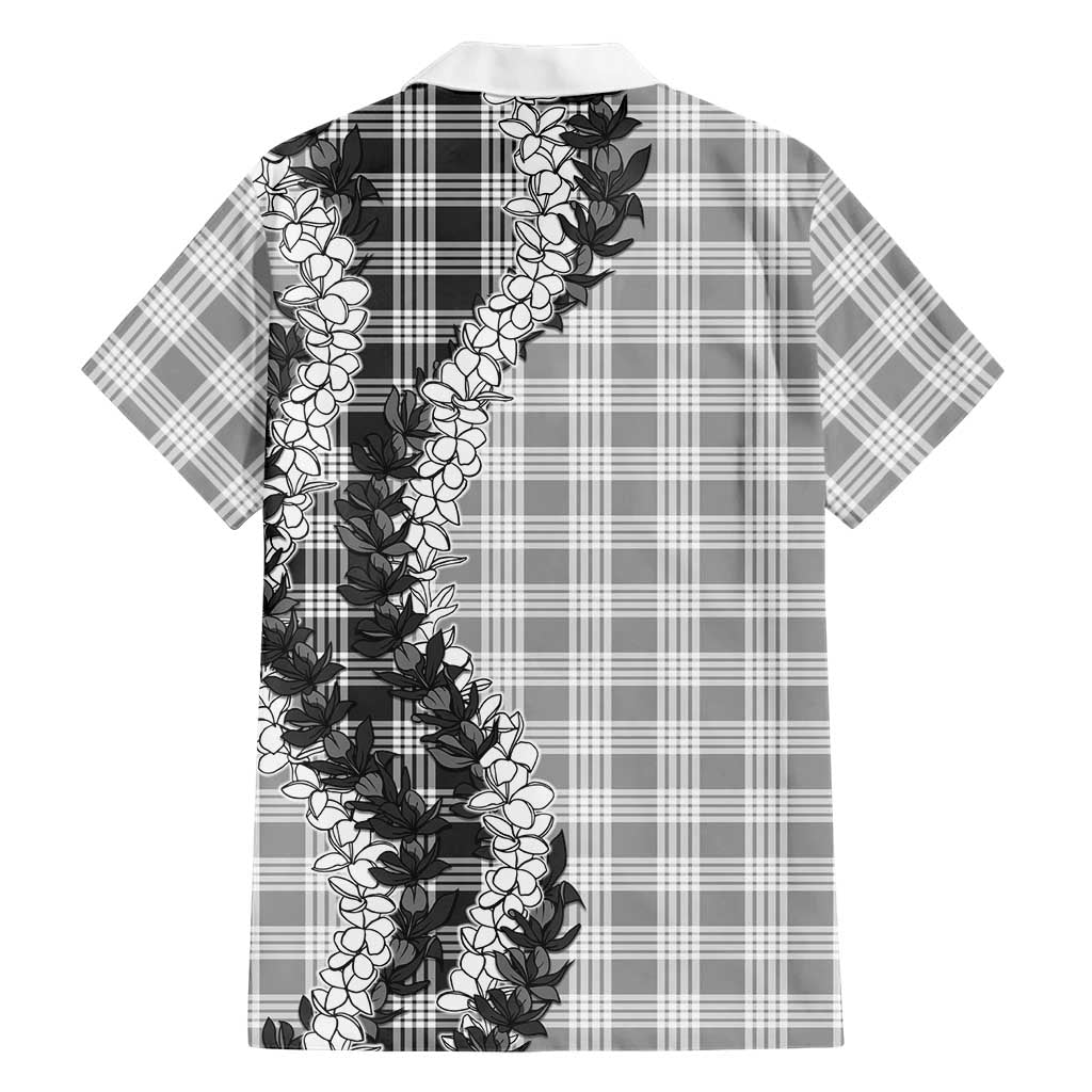 Gray Hawaii Palaka Family Matching Off Shoulder Short Dress and Hawaiian Shirt Hawaiian Honohono Lei LT05 - Polynesian Pride