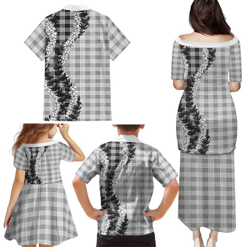 Gray Hawaii Palaka Family Matching Puletasi and Hawaiian Shirt Hawaiian Honohono Lei LT05 - Polynesian Pride