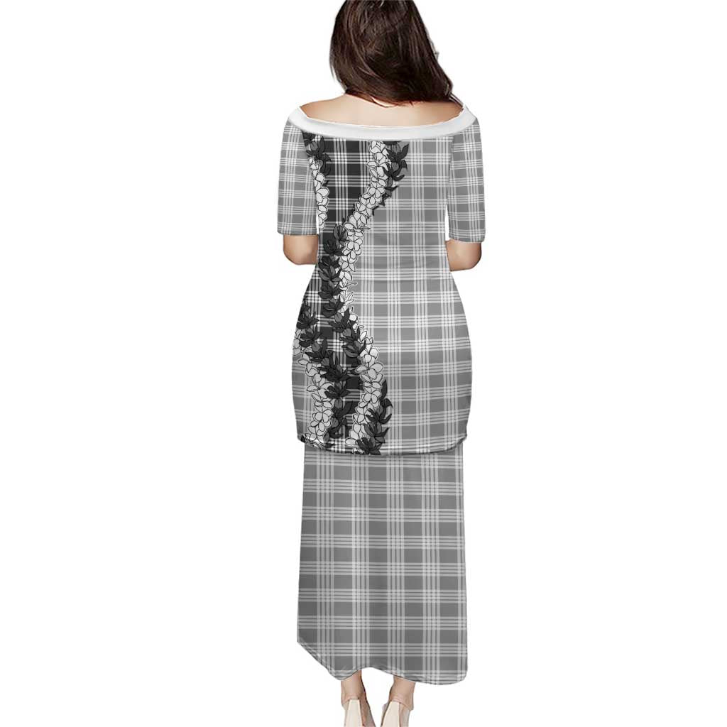 Gray Hawaii Palaka Family Matching Puletasi and Hawaiian Shirt Hawaiian Honohono Lei LT05 - Polynesian Pride