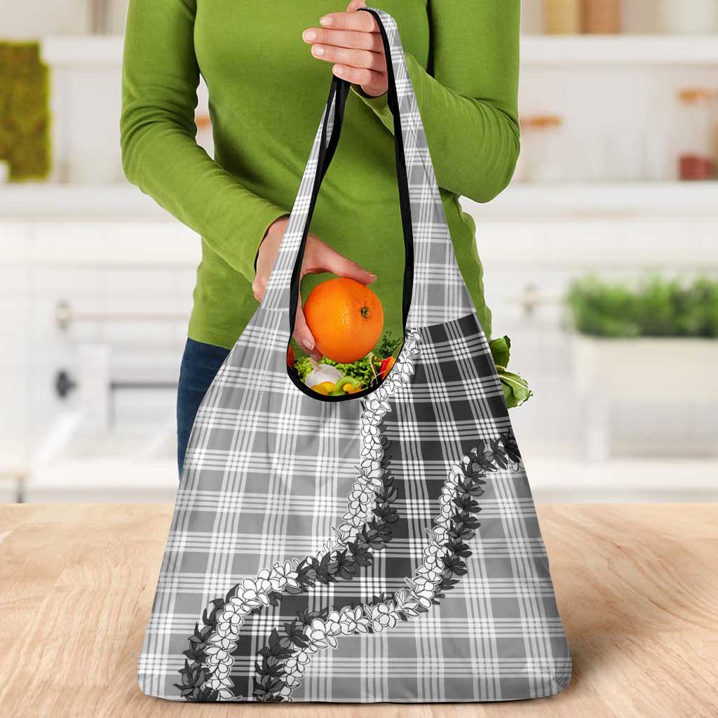 Gray Hawaii Palaka Grocery Bag Hawaiian Honohono Lei