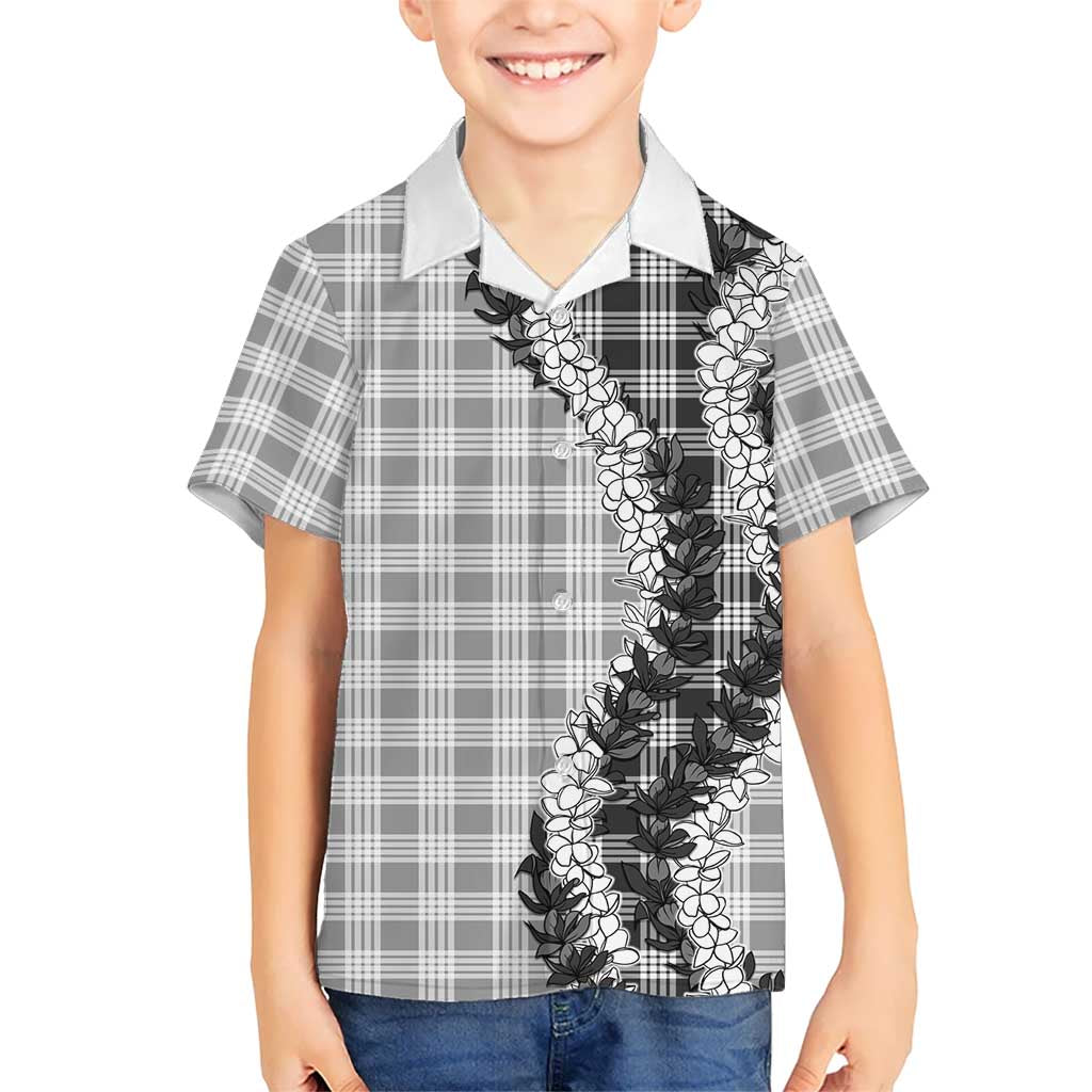 Gray Hawaii Palaka Kid Hawaiian Shirt Hawaiian Honohono Lei LT05 Kid Gray - Polynesian Pride