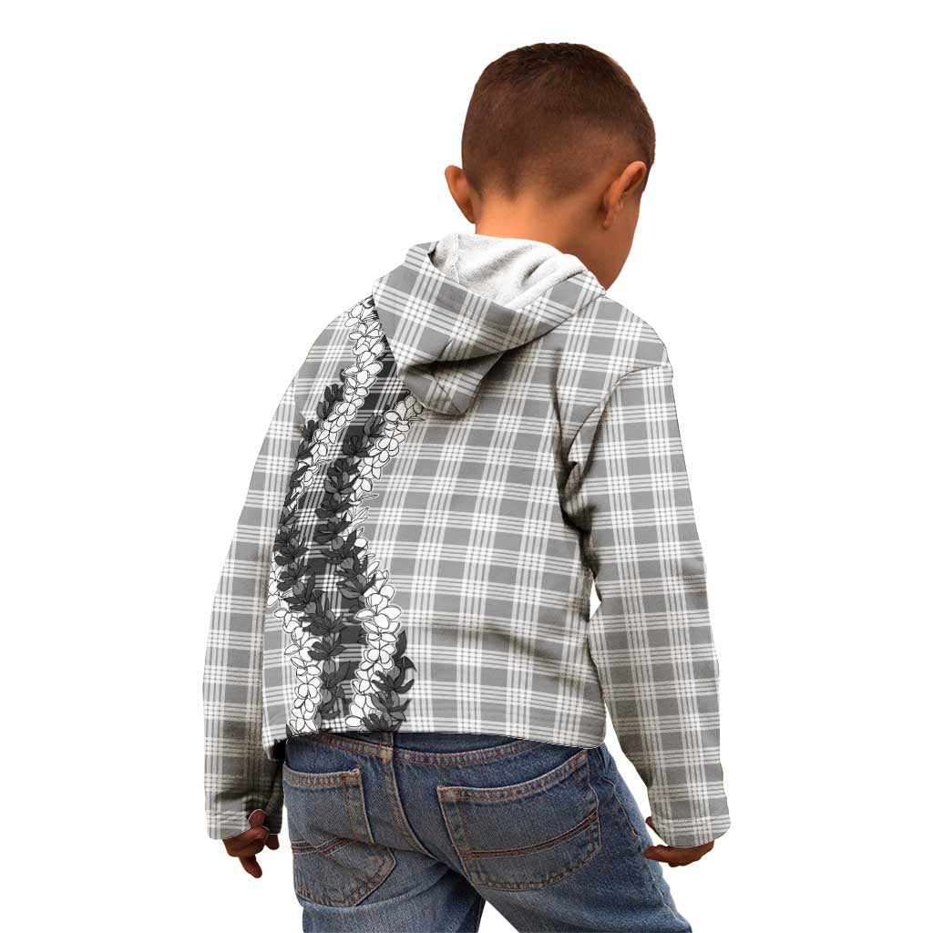 Gray Hawaii Palaka Kid Hoodie Hawaiian Honohono Lei LT05 - Polynesian Pride