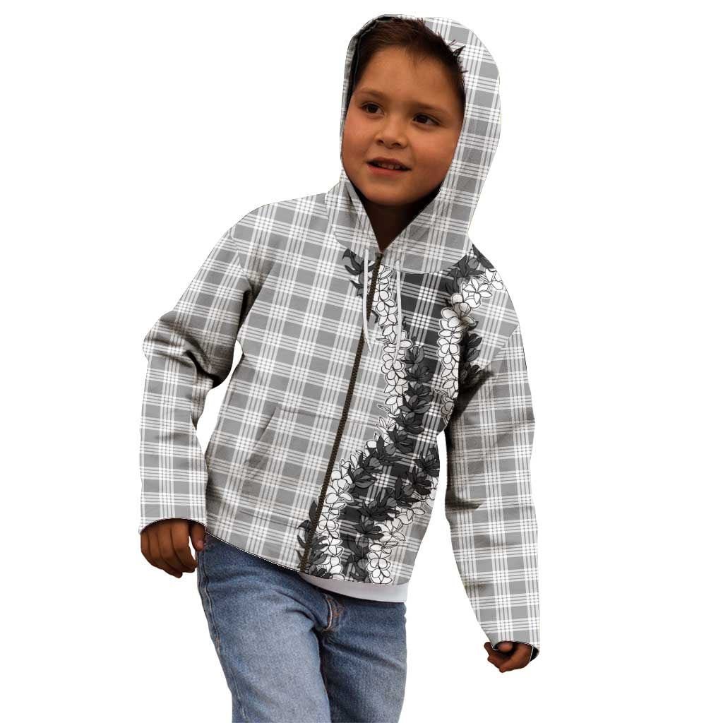 Gray Hawaii Palaka Kid Hoodie Hawaiian Honohono Lei LT05 - Polynesian Pride