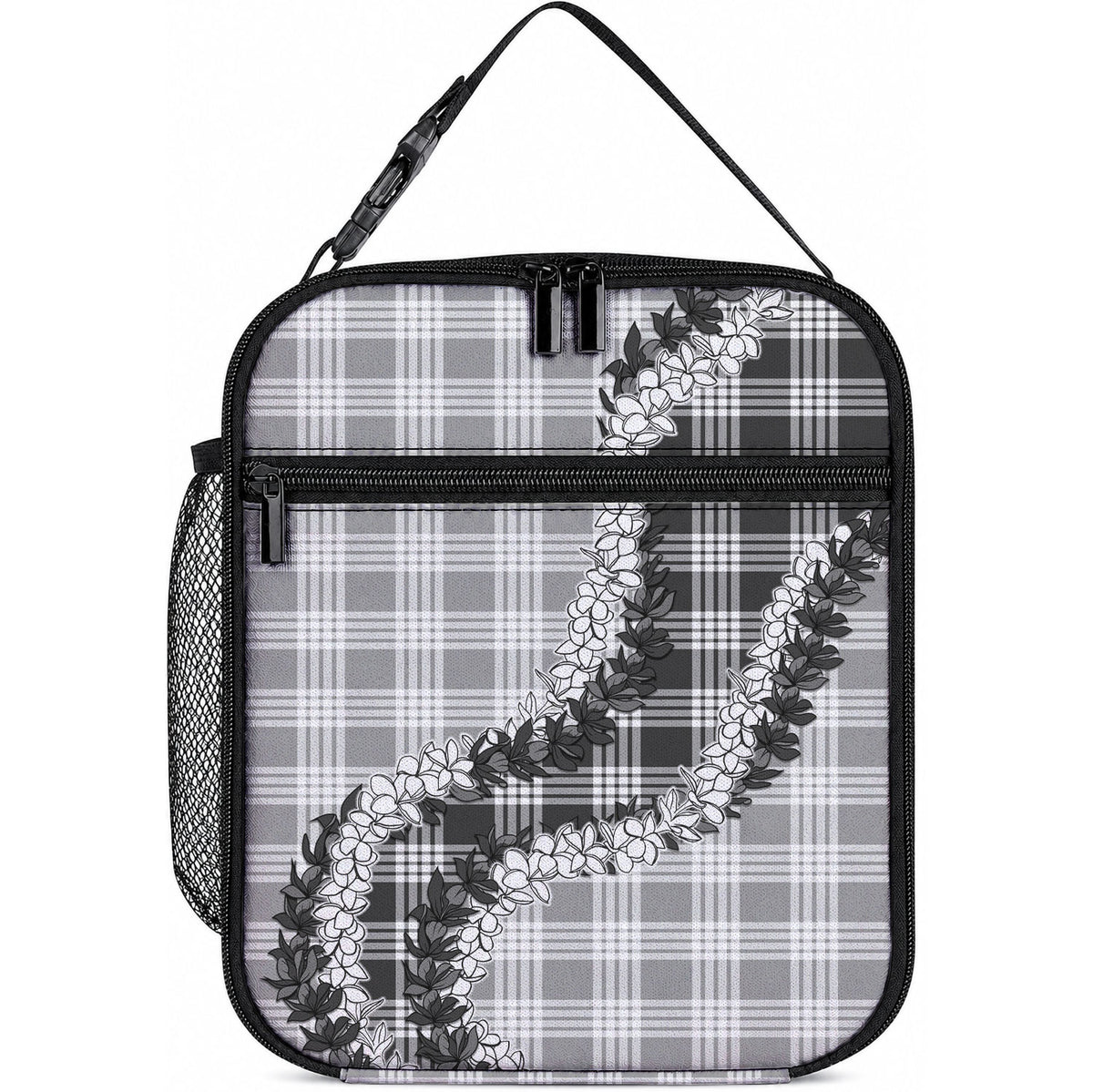 Gray Hawaii Palaka Lunch Bag Hawaiian Honohono Lei