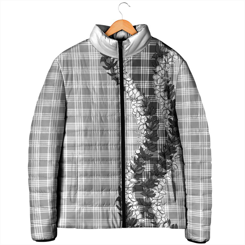 Gray Hawaii Palaka Padded Jacket Hawaiian Honohono Lei