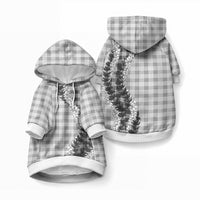 Gray Hawaii Palaka Pet Hoodie Hawaiian Honohono Lei