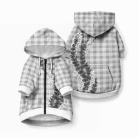 Gray Hawaii Palaka Pet Hoodie Hawaiian Honohono Lei
