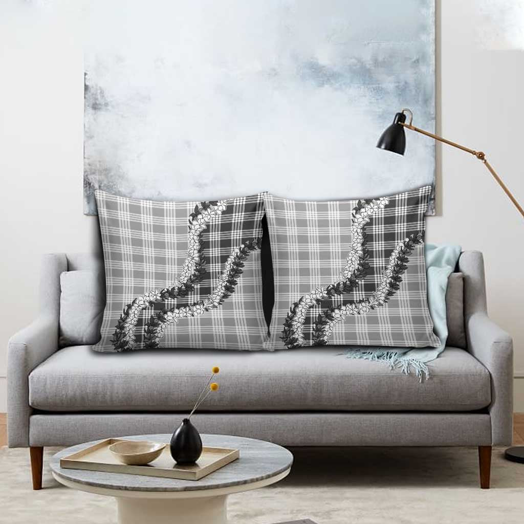 Gray Hawaii Palaka Pillow Cover Hawaiian Honohono Lei