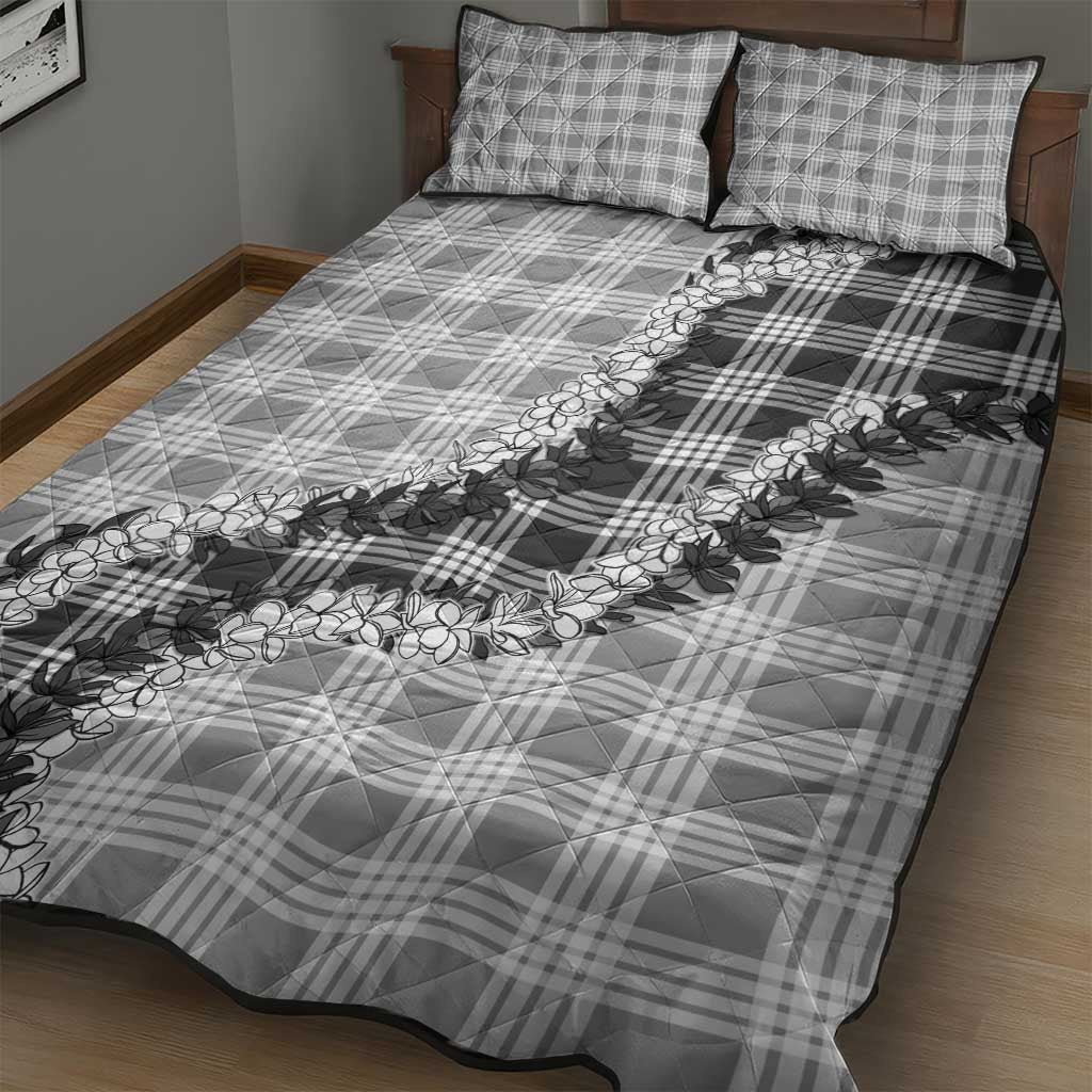 Gray Hawaii Palaka Quilt Bed Set Hawaiian Honohono Lei