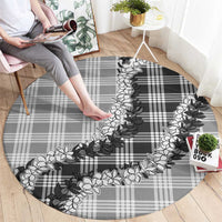 Gray Hawaii Palaka Round Carpet Hawaiian Honohono Lei