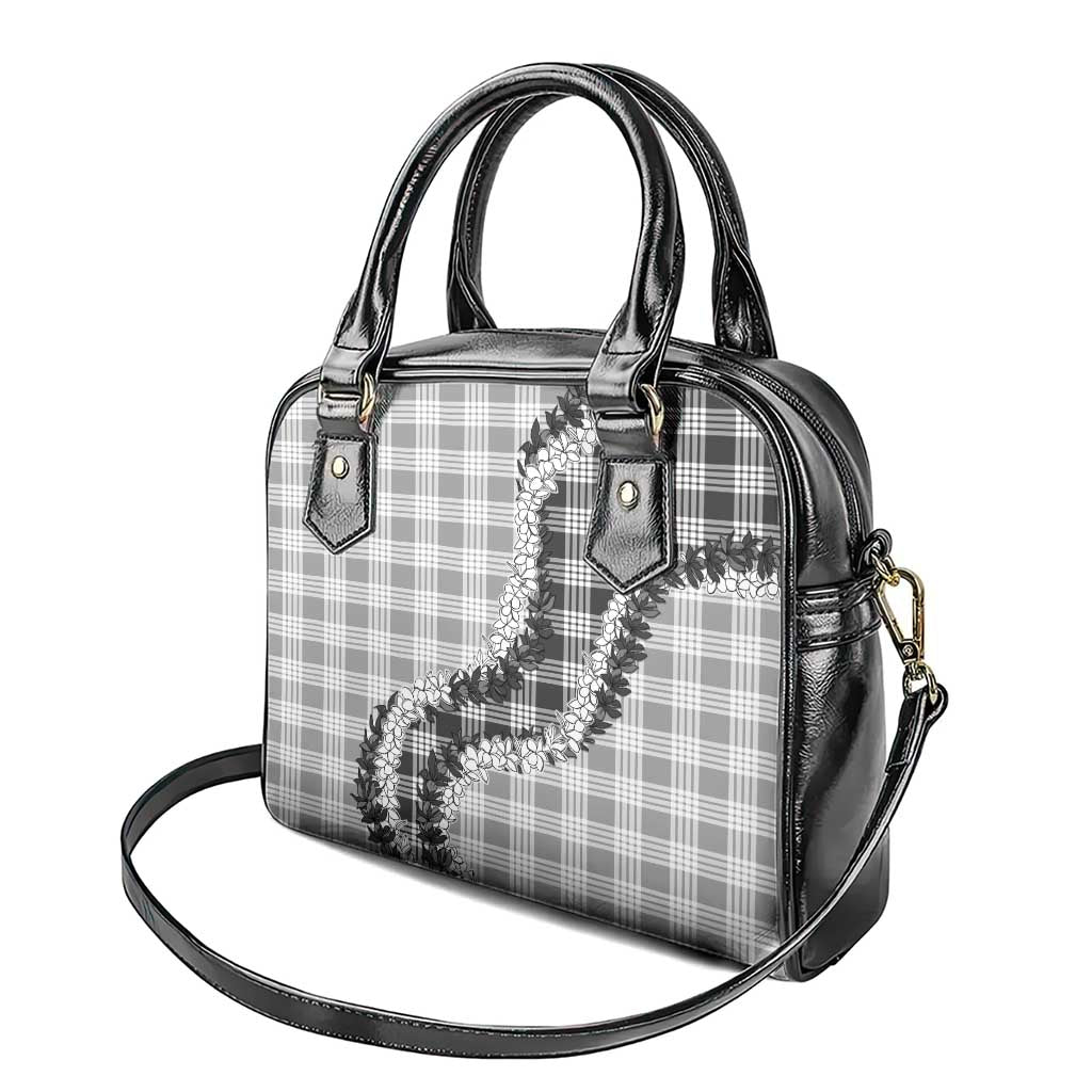 Gray Hawaii Palaka Shoulder Handbag Hawaiian Honohono Lei