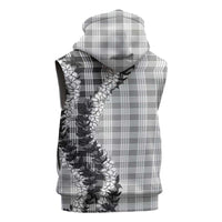 Gray Hawaii Palaka Sleeveless Hoodie Hawaiian Honohono Lei