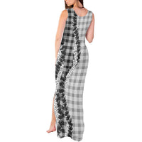 Gray Hawaii Palaka Tank Maxi Dress Hawaiian Honohono Lei