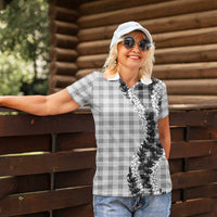 Gray Hawaii Palaka Women Polo Shirt Hawaiian Honohono Lei LT05 - Polynesian Pride