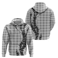 Gray Hawaii Palaka Zip Hoodie Hawaiian Honohono Lei