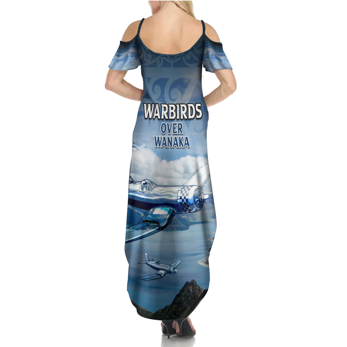 New Zealand Wanaka Air Show Family Matching Summer Maxi Dress and Hawaiian Shirt With Maori Pattern LT05 - Polynesian Pride