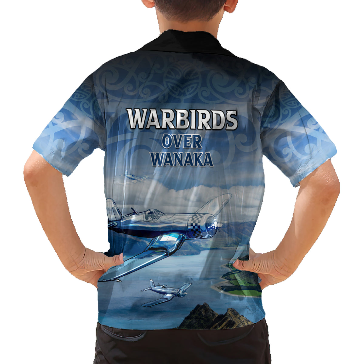 New Zealand Wanaka Air Show Kid Hawaiian Shirt With Maori Pattern LT05 - Polynesian Pride