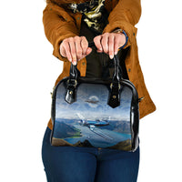 New Zealand Wanaka Air Show Shoulder Handbag With Maori Pattern LT05 One Size Blue - Polynesian Pride