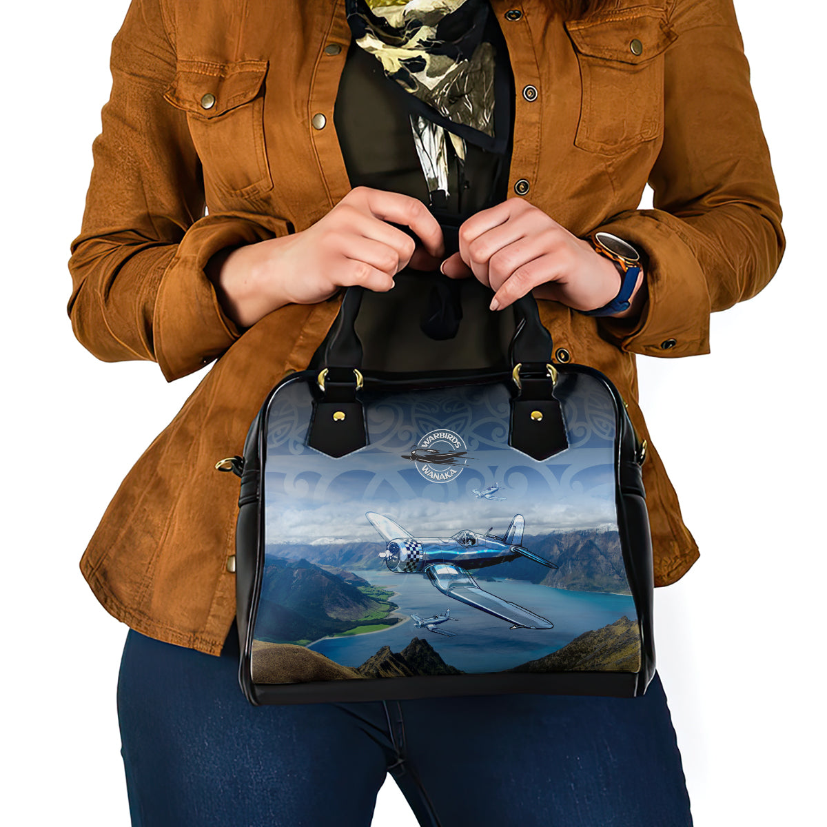 New Zealand Wanaka Air Show Shoulder Handbag With Maori Pattern LT05 - Polynesian Pride
