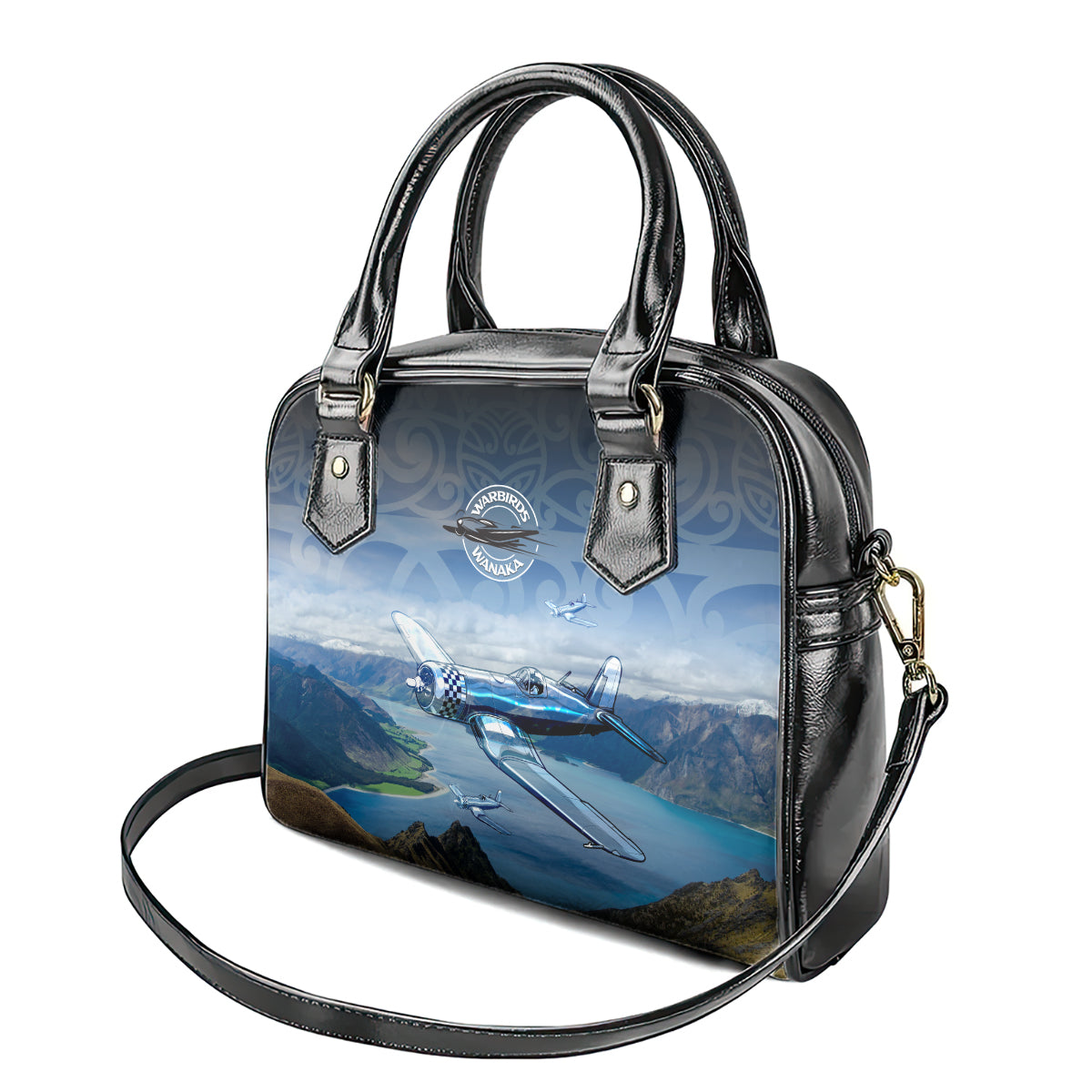 New Zealand Wanaka Air Show Shoulder Handbag With Maori Pattern LT05 - Polynesian Pride