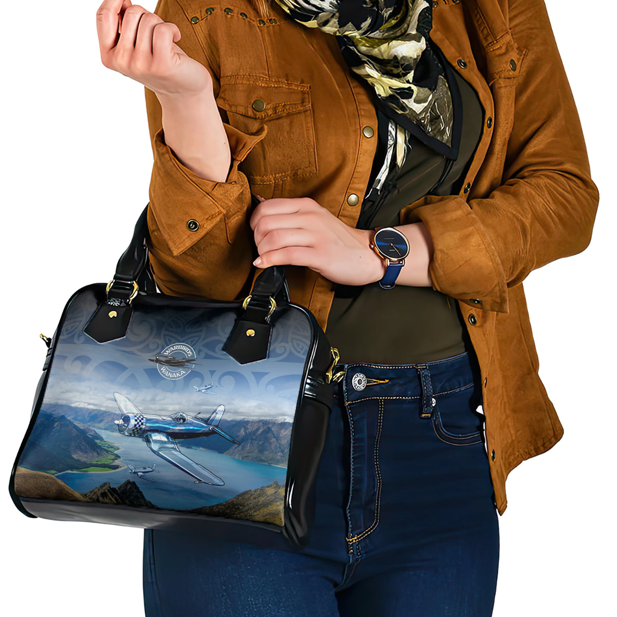 New Zealand Wanaka Air Show Shoulder Handbag With Maori Pattern LT05 - Polynesian Pride