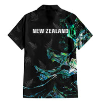 New Zealand Marathon Family Matching Mermaid Dress and Hawaiian Shirt Silver Fern Paua Shell Simple Style LT05 - Polynesian Pride