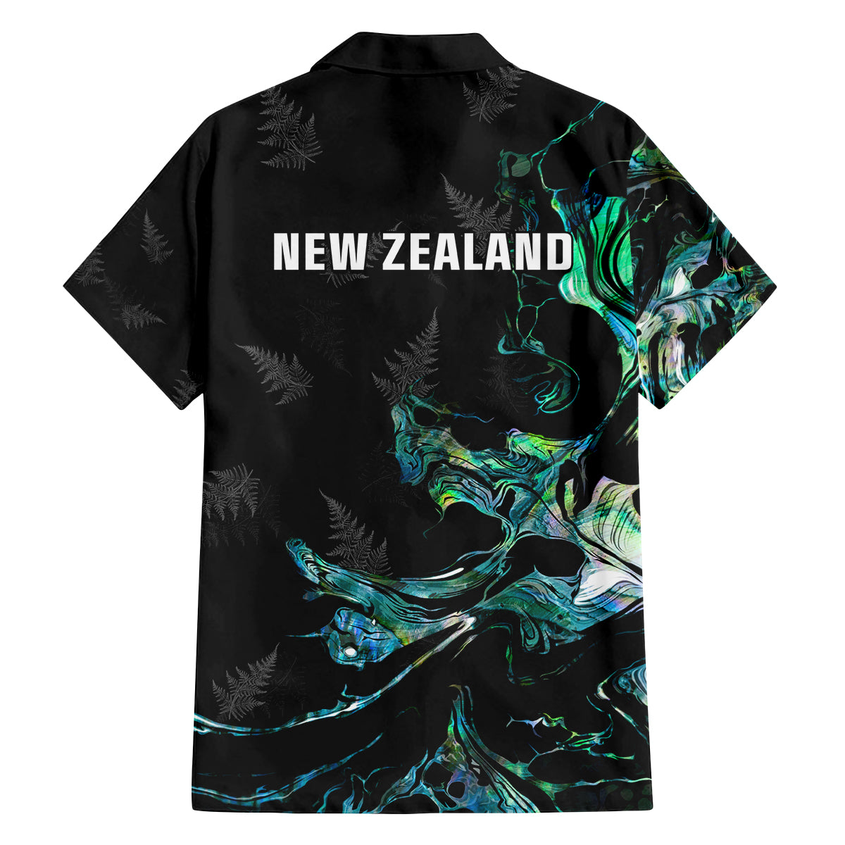 New Zealand Marathon Family Matching Puletasi and Hawaiian Shirt Silver Fern Paua Shell Simple Style LT05 - Polynesian Pride