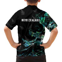 New Zealand Marathon Family Matching Tank Maxi Dress and Hawaiian Shirt Silver Fern Paua Shell Simple Style LT05 - Polynesian Pride
