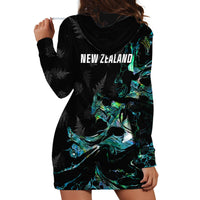 New Zealand Marathon Hoodie Dress Silver Fern Paua Shell Simple Style LT05 - Polynesian Pride