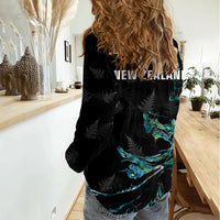 New Zealand Marathon Women Casual Shirt Silver Fern Paua Shell Simple Style LT05 - Polynesian Pride