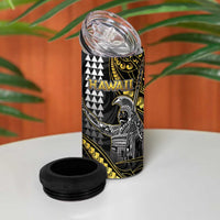Hawaii King Kamehameha The Great 4 in 1 Can Cooler Tumbler Gold Tribal Tattoo LT05 - Polynesian Pride