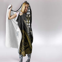 Hawaii King Kamehameha The Great Hooded Blanket Gold Tribal Tattoo