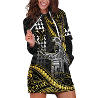 Hawaii King Kamehameha The Great Hoodie Dress Gold Tribal Tattoo LT05 Gold - Polynesian Pride