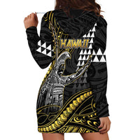 Hawaii King Kamehameha The Great Hoodie Dress Gold Tribal Tattoo LT05 - Polynesian Pride