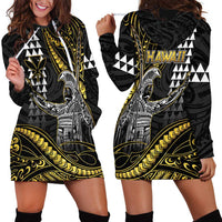 Hawaii King Kamehameha The Great Hoodie Dress Gold Tribal Tattoo LT05 - Polynesian Pride