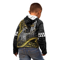 Hawaii King Kamehameha The Great Kid Hoodie Gold Tribal Tattoo LT05 - Polynesian Pride