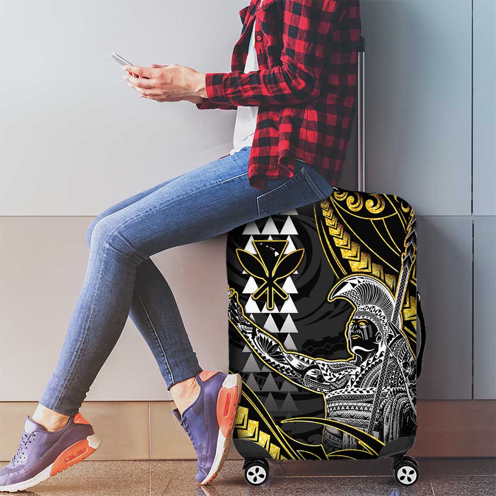 Hawaii King Kamehameha The Great Luggage Cover Gold Tribal Tattoo LT05 - Polynesian Pride