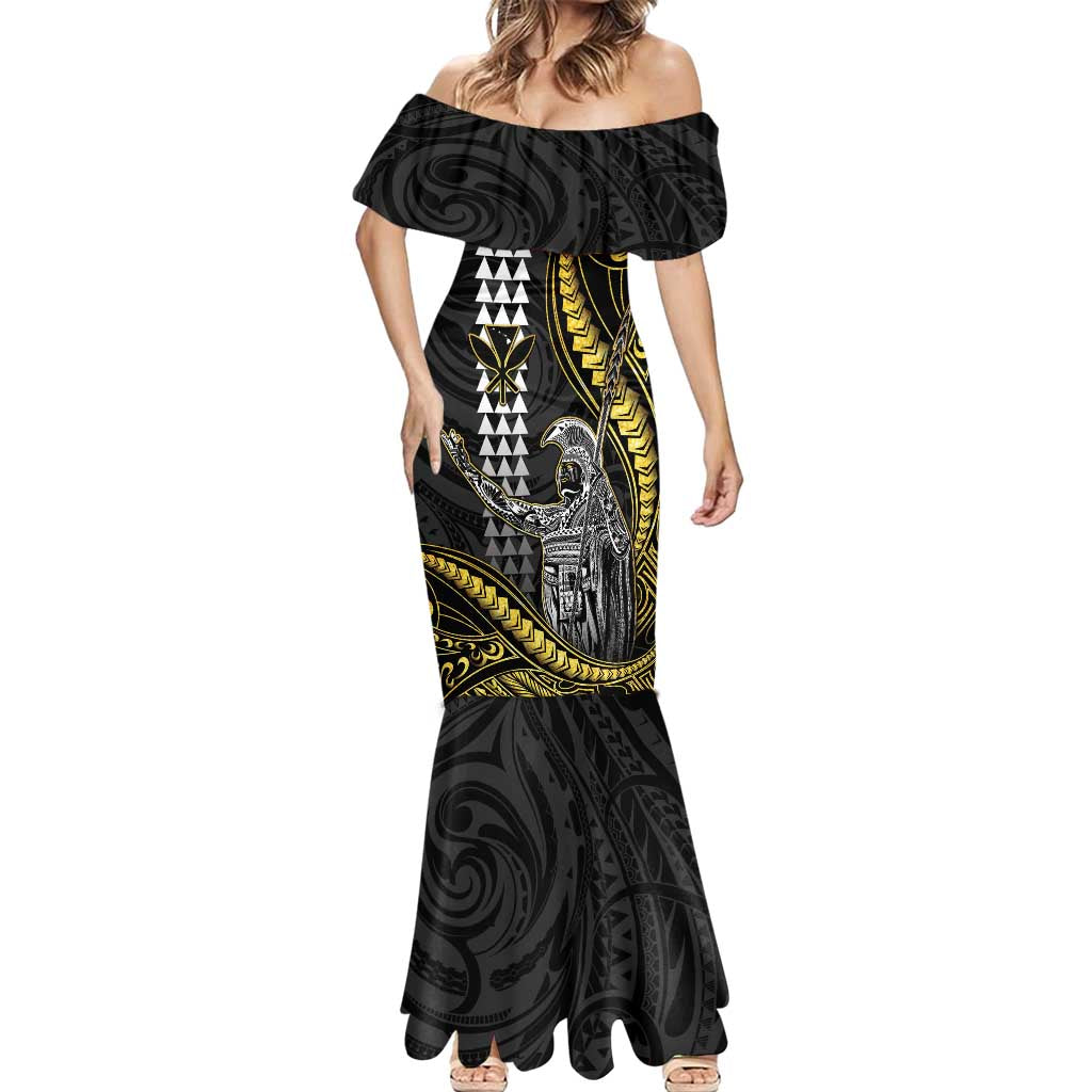Hawaii King Kamehameha The Great Mermaid Dress Gold Tribal Tattoo LT05 - Polynesian Pride