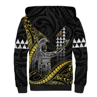 Hawaii King Kamehameha The Great Sherpa Hoodie Gold Tribal Tattoo LT05 - Polynesian Pride