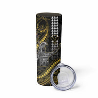 Hawaii King Kamehameha The Great Skinny Tumbler Gold Tribal Tattoo LT05 - Polynesian Pride