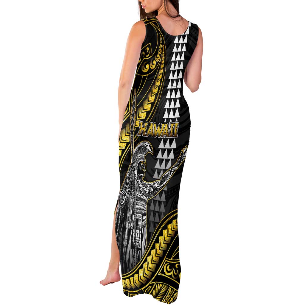 Hawaii King Kamehameha The Great Tank Maxi Dress Gold Tribal Tattoo LT05 - Polynesian Pride