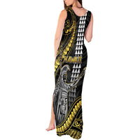 Hawaii King Kamehameha The Great Tank Maxi Dress Gold Tribal Tattoo LT05 - Polynesian Pride