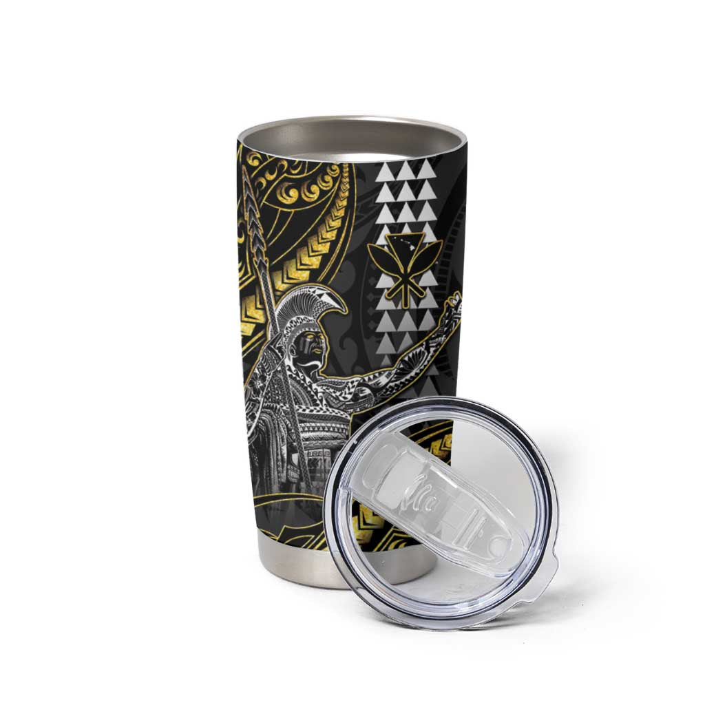 Hawaii King Kamehameha The Great Tumbler Cup Gold Tribal Tattoo