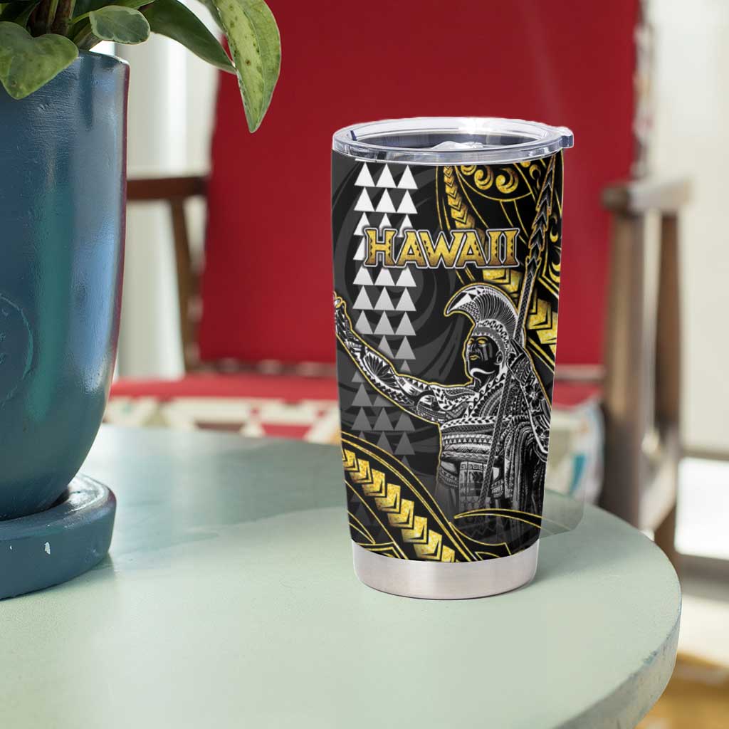 Hawaii King Kamehameha The Great Tumbler Cup Gold Tribal Tattoo