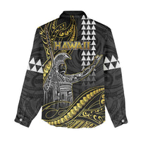 Hawaii King Kamehameha The Great Women Casual Shirt Gold Tribal Tattoo LT05 - Polynesian Pride