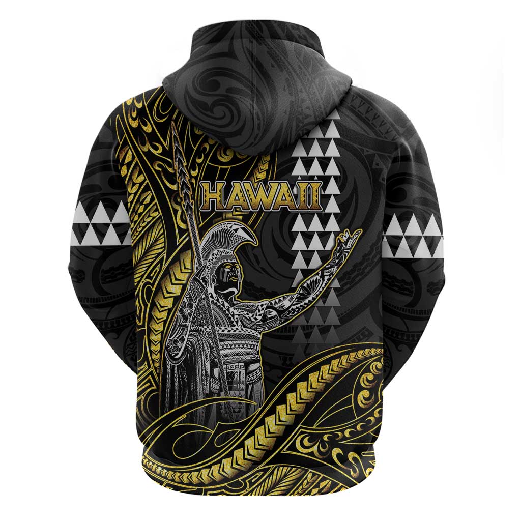 Hawaii King Kamehameha The Great Zip Hoodie Gold Tribal Tattoo LT05 - Polynesian Pride